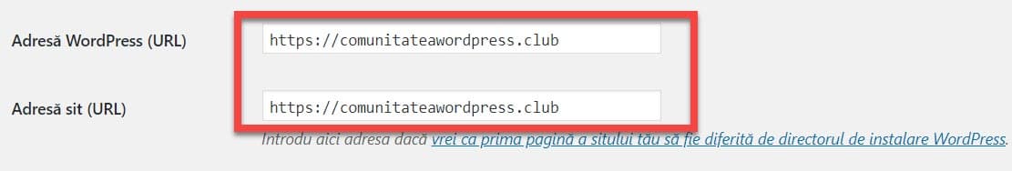 Adresa URL in WordPress
