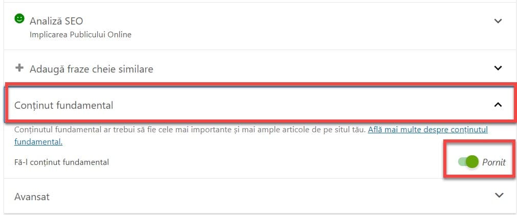 Continut fundamental cu WordPress SEO by Yoast