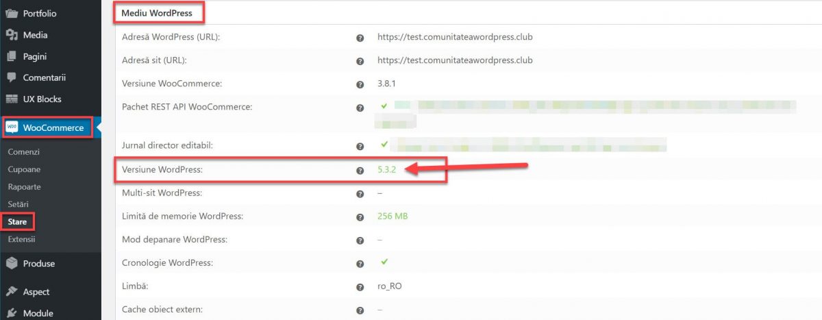 Versiunea WordPress