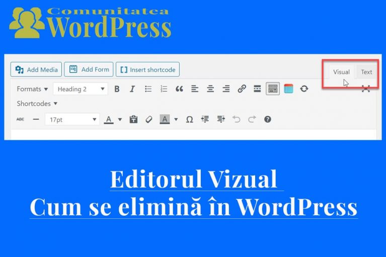 Editorul Vizual - Cum se elimină în WordPress