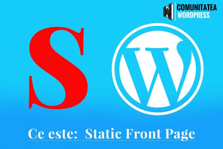 Ce este: Static Front Page - Prima pagină statică a unui WebSite