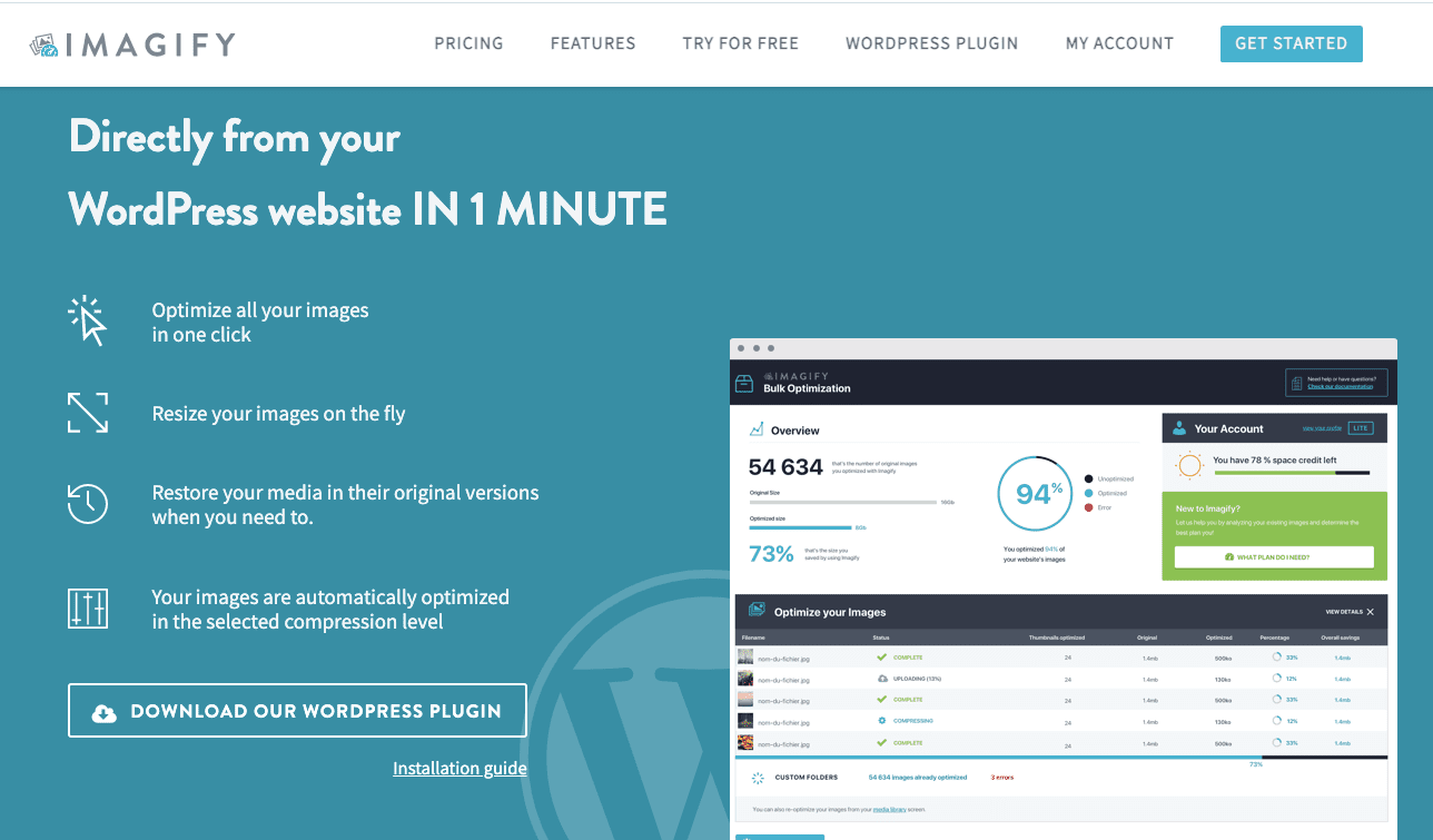 Optimizarea de imagini wordpress cu imagify