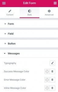 Stil de Mesaje într-un Formular