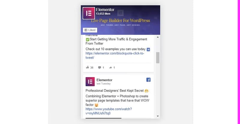 Widget-ul Facebook Page Feed (Pro)