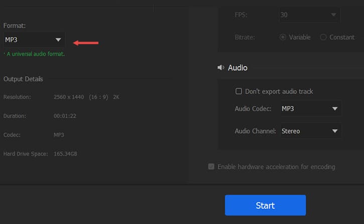 Salvare Audio Detașat