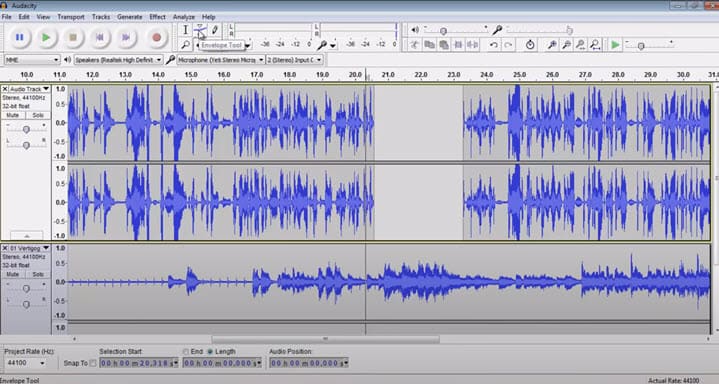 Audacity - Cel Mai Bun Software Gratuit de Producție Muzicală cu Sursă Deschisă