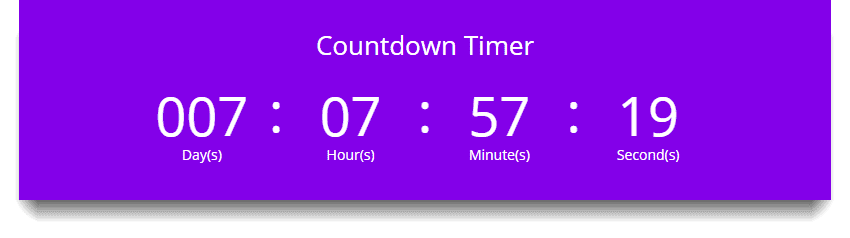 Exemplu cu Modulul Countdown Timer Divi-1