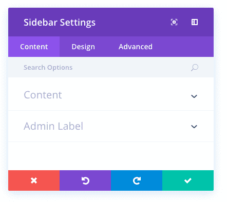 Opțiuni de Conținut Pentru Modulul Divi Sidebar