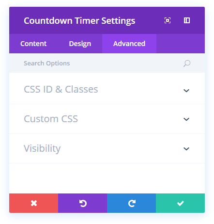 Opțiuni Avansate Pentru Modulul Countdown Timer Divi