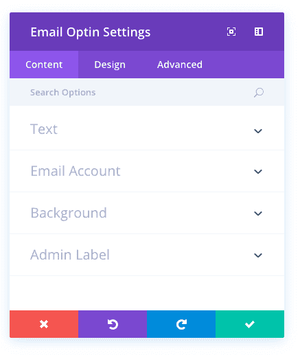 Opțiuni de Conținut Pentru Modulul Divi Email Optin