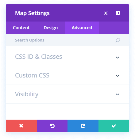 Opțiuni Avansate Pentru Modulul Map Divi