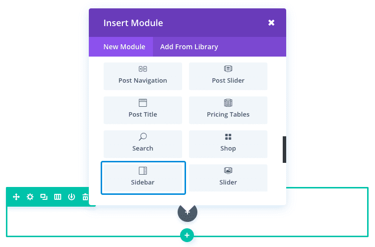 Adaugă Modulul Divi Sidebar