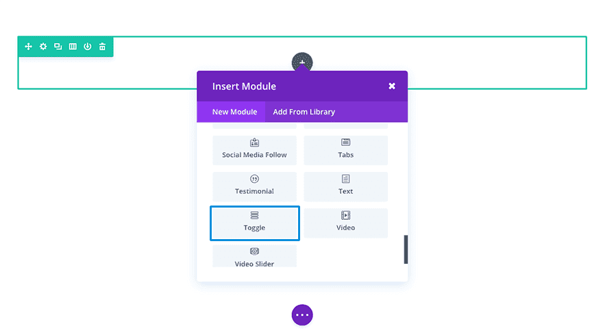 Adaugă Modulul Toggle Divi
