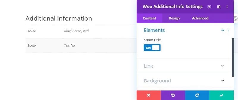 Woo Additional Information Module