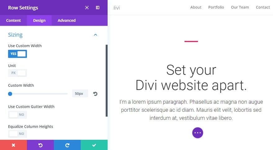 Editați setările de rând