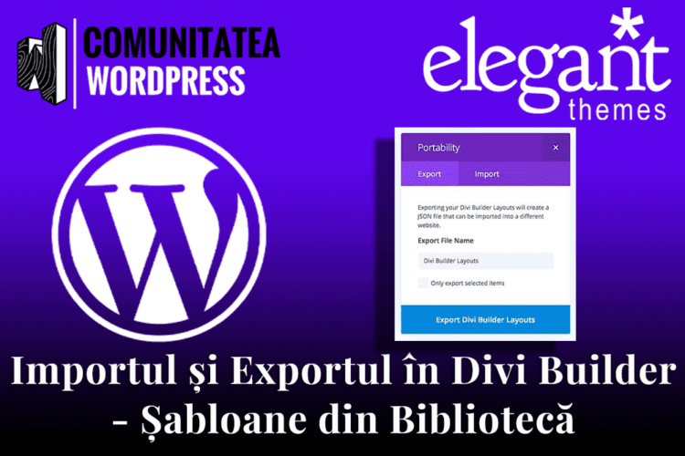 Importul și Exportul în Divi Builder - Șabloane din Bibliotecă