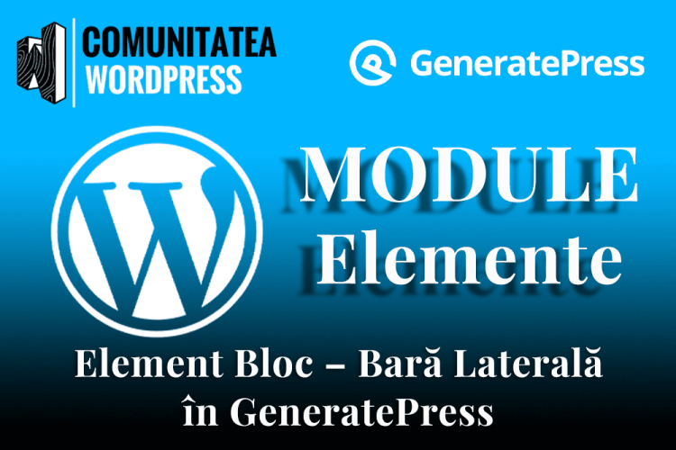 Element Bloc – Bară Laterală în GeneratePress