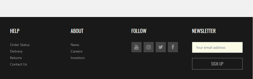 Zona Widget în Subsol
