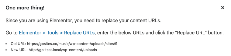 Mesaj de Înlocuire URL-uri