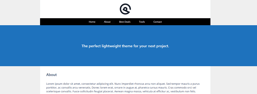 Page Hero va întinde întreaga lățime a ecranului