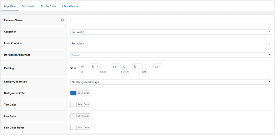 Opțiuni Page Hero-Exemplu-1