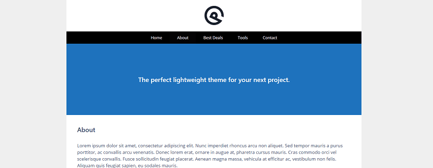Page Hero va avea aceeași lățime ca containerul