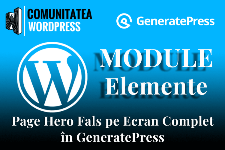 Page Hero Fals pe Ecran Complet în GeneratePress