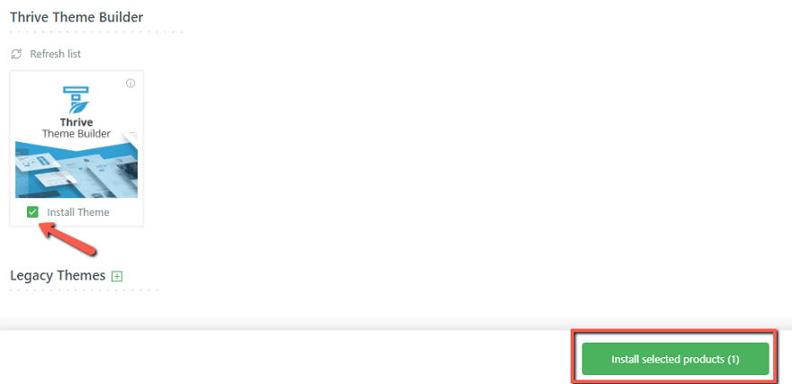 Instalați produsele selectate