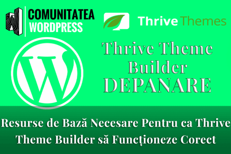 Resurse de Bază Necesare Pentru ca Thrive Theme Builder să Funcționeze Corect