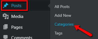 Accesați Meniul Postări-Categorii
