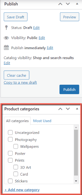Atribuiți o categorie de produse