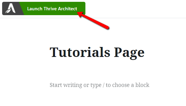 Launch Thrive Architect